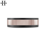 Tantalum & Carbon Fiber Solid Gold Ring 7mm
