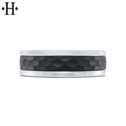 Tantalum & Carbon Fiber Solid Gold Ring 7mm