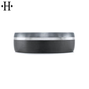 Tantalum & Carbon Fiber Solid Gold Ring 7mm