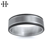 Tantalum & Carbon Fiber Solid Gold Ring 7.5mm