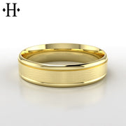 Classic Carved Solid Gold Ring 6mm