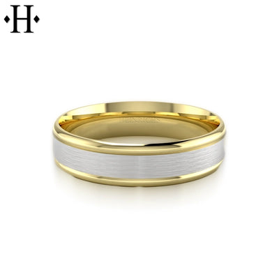 Classic Carved Solid Gold Ring 6mm