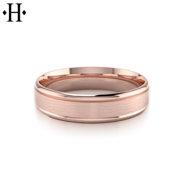 Classic Carved Solid Gold Ring 6mm