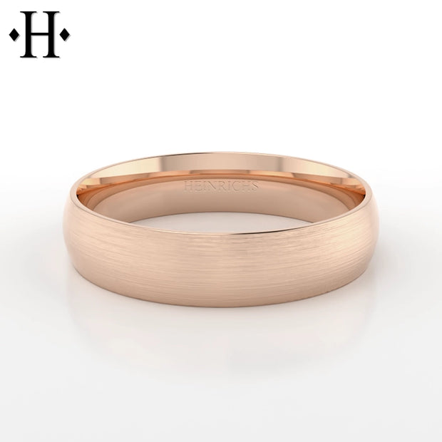 Classic Satin Round Solid Gold Ring 5mm