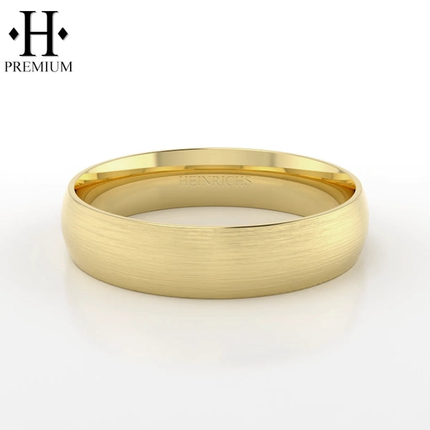 Premium Satin Round Solid Gold Ring 5mm