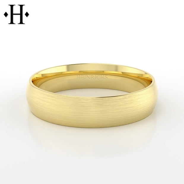 Classic Satin Round Solid Gold Ring 5mm