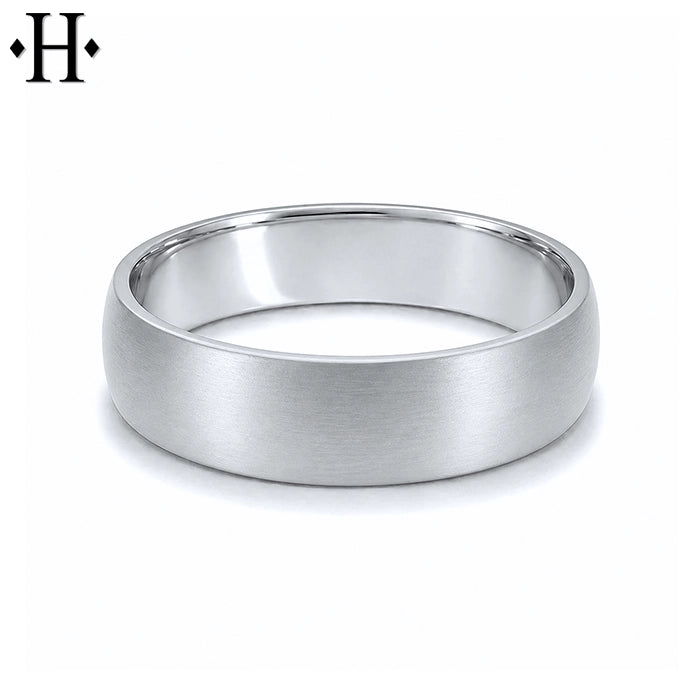 Classic Rounded Satin Ring 6mm