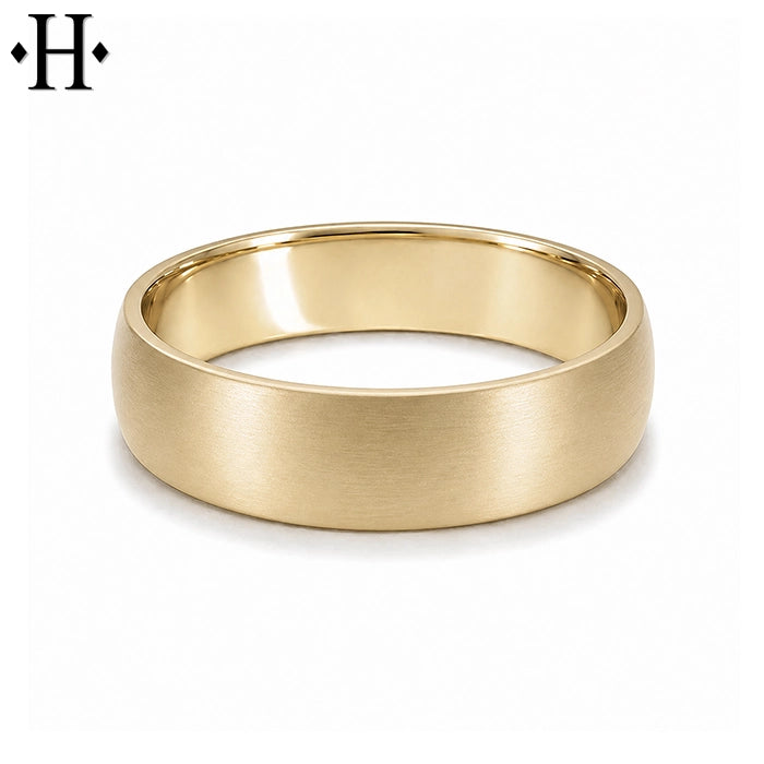 Classic Rounded Satin Ring 6mm