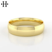 Classic High Polish Round Solid Gold Ring 6mm