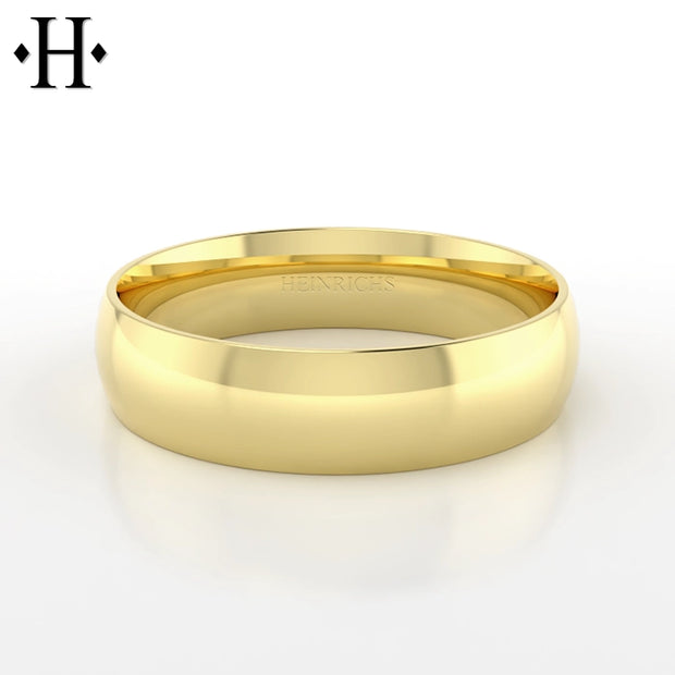 Classic High Polish Round Solid Gold Ring 6mm