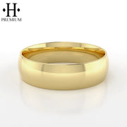 Premium High Polish Round Solid Gold Ring 7mm