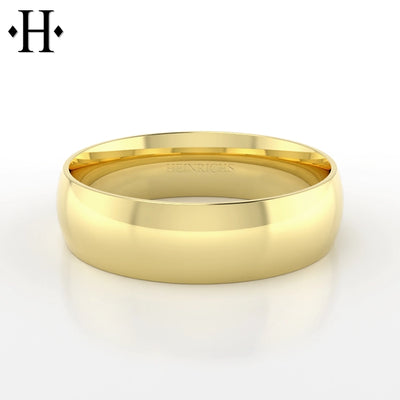 Classic High Polish Round Solid Gold Ring 7mm