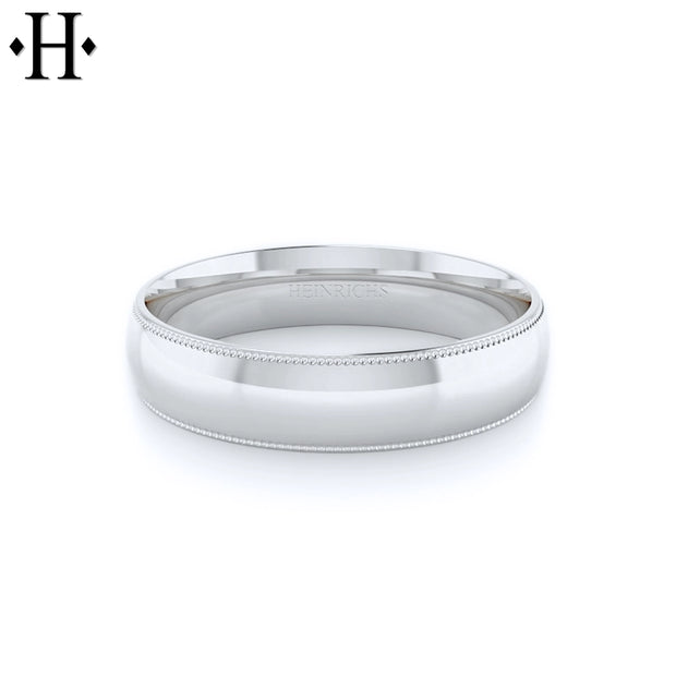 Classic Milgrain Round Solid Gold Ring 5mm