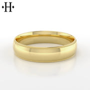 Classic Milgrain Round Solid Gold Ring 5mm