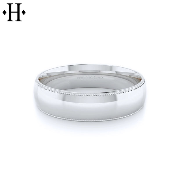 Classic Milgrain Round Solid Gold Ring 6mm