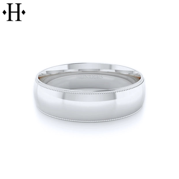 Classic Milgrain Round Solid Gold Ring 7mm