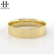 Premium Satin Flat Solid Gold Ring 5mm