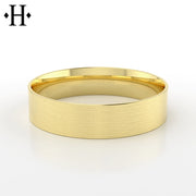 Classic Satin Flat Solid Gold Ring 5mm