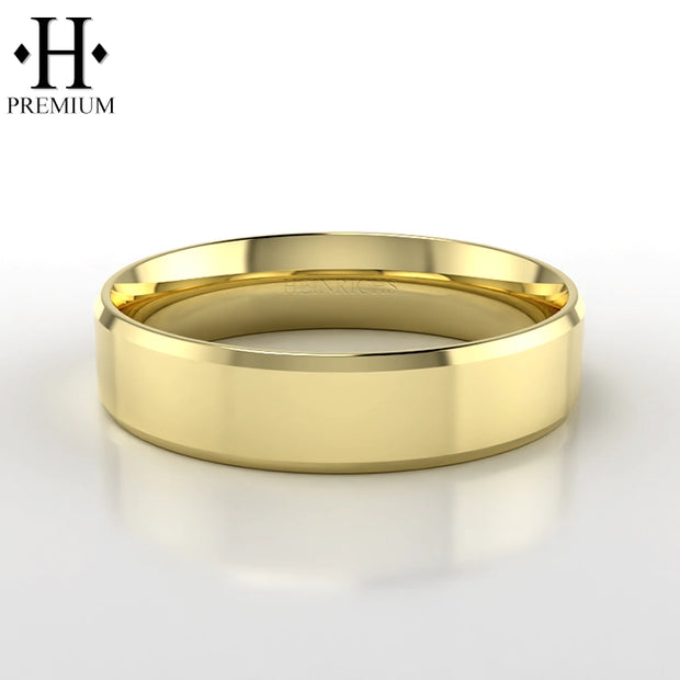 Premium High Polish Carved Solid Gold Ring 6mm