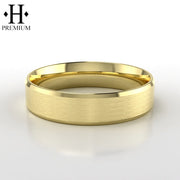 Premium Satin Carved Solid Gold Ring 6mm