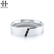 Premium Black Diamond Satin Ring 6mm