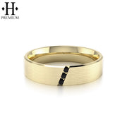 Premium Black Diamond Satin Ring 6mm