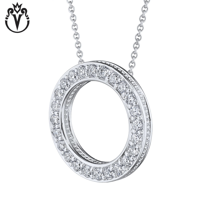 18kt Natural Diamond Circle Necklace