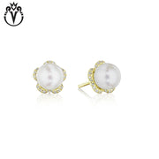 18kt Pearl & Diamond Tiara Earrings