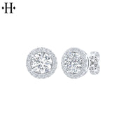 14kt 2.25cts Lab Grown Diamond Halo Earring Essentials