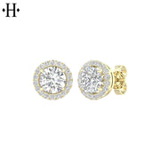 14kt 2.25cts Lab Grown Diamond Halo Earring Essentials