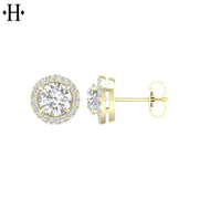 14kt 2.25cts Lab Grown Diamond Halo Earring Essentials