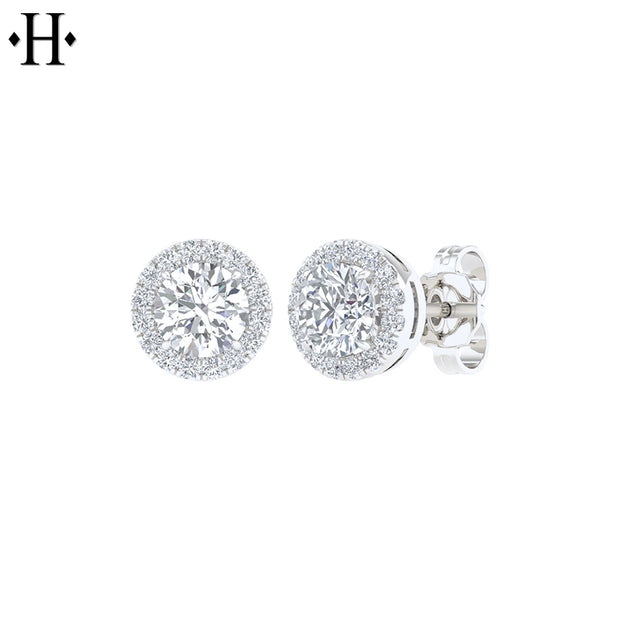 14kt 1.16cts Lab Grown Diamond Halo Earring Essentials