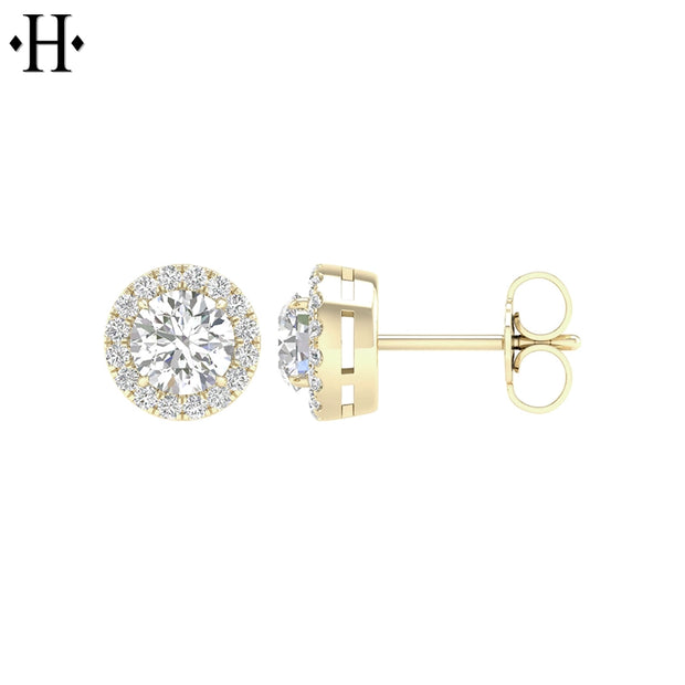 14kt 1.16cts Lab Grown Diamond Halo Earring Essentials