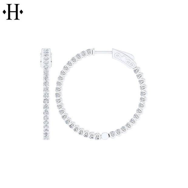 14kt 1.00cts Inside-Out Lab Grown Diamond Hoop Earring Essentials