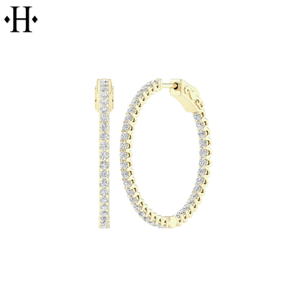 14kt 1.00cts Inside-Out Lab Grown Diamond Hoop Earring Essentials