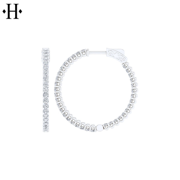 14kt 2.00cts Inside-Out Lab Grown Diamond Hoop Earring Essentials