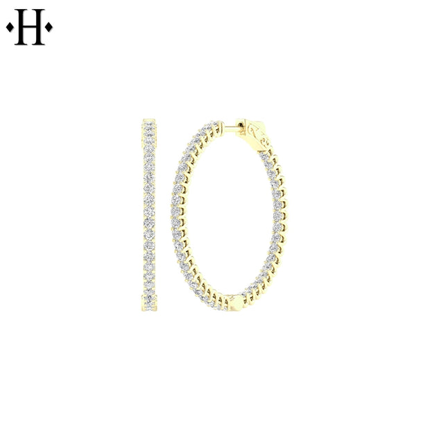 14kt 3.00cts Inside-Out Lab Grown Diamond Hoop Earring Essentials