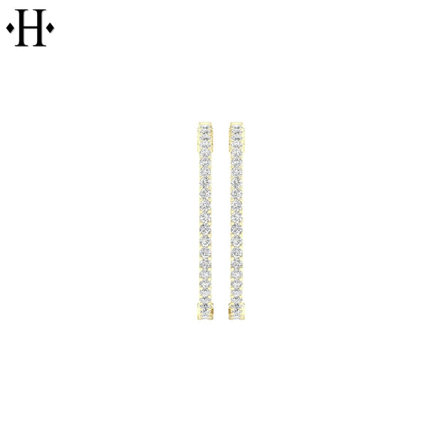 14kt 3.00cts Inside-Out Lab Grown Diamond Hoop Earring Essentials
