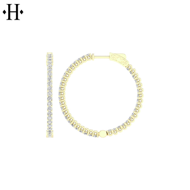 14kt 3.00cts Inside-Out Lab Grown Diamond Hoop Earring Essentials