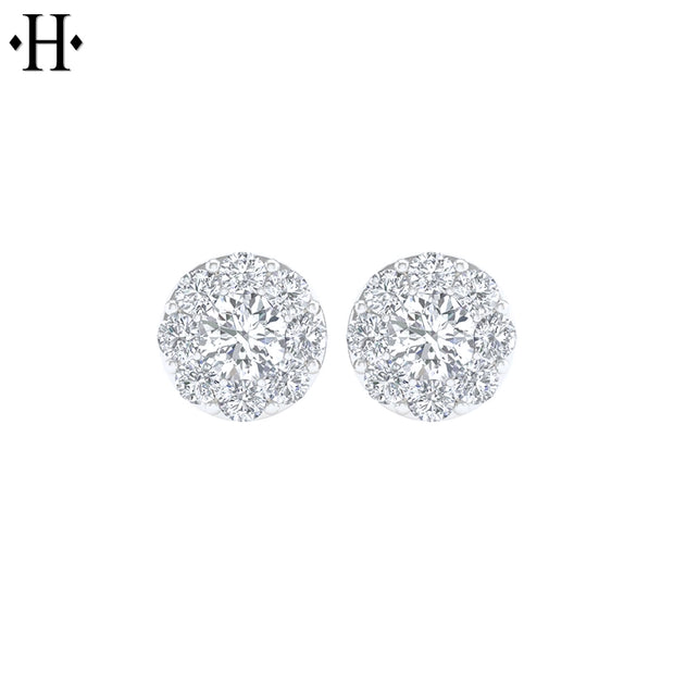 14kt 2.00cts Lab Grown Diamond Cluster Earring Essentials