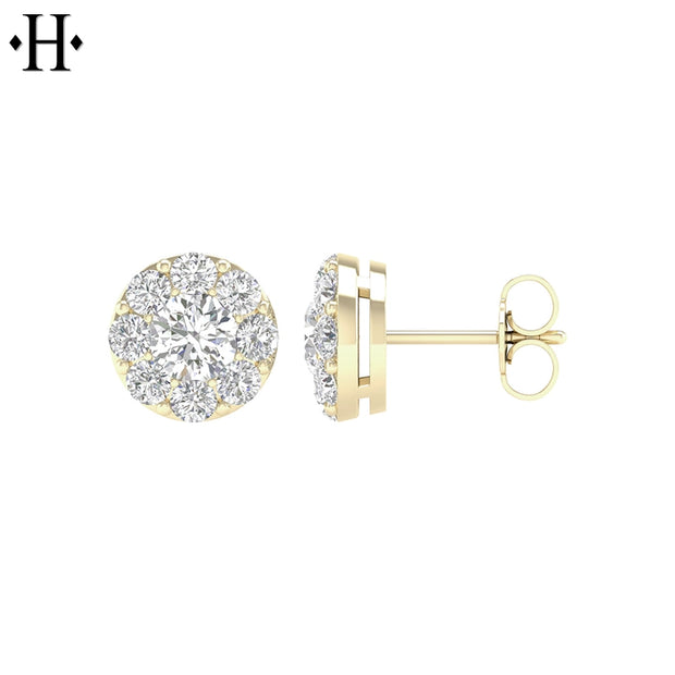 14kt 2.00cts Lab Grown Diamond Cluster Earring Essentials