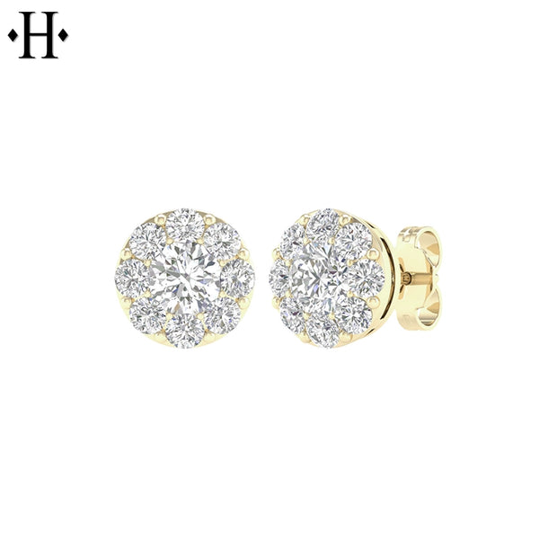 14kt 2.00cts Lab Grown Diamond Cluster Earring Essentials