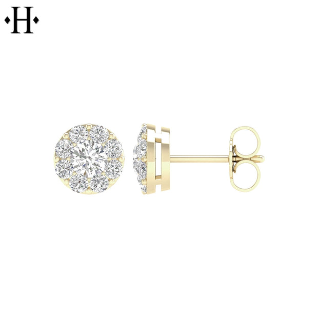 14kt 1.00cts Lab Grown Diamond Cluster Earring Essentials