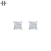 14kt 1.00cts Princess Cut Lab Grown Diamond Stud Earrings