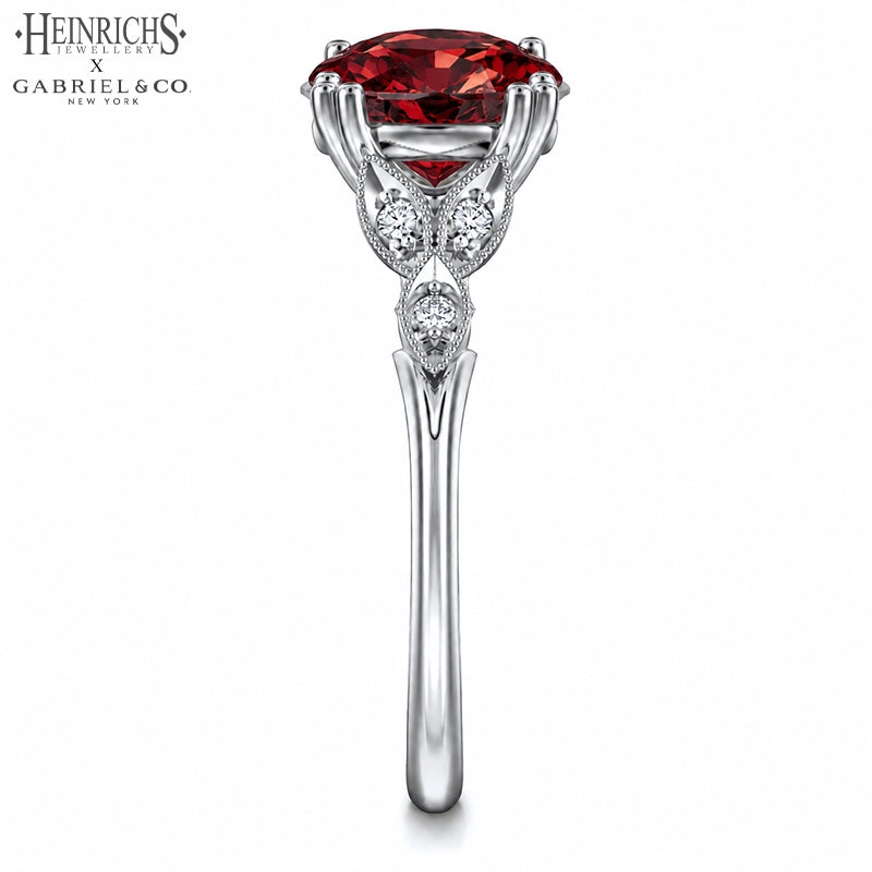 1.25ctr-2.50ctr Oval Cut Lab Grown Venetian Red Diamond Ring