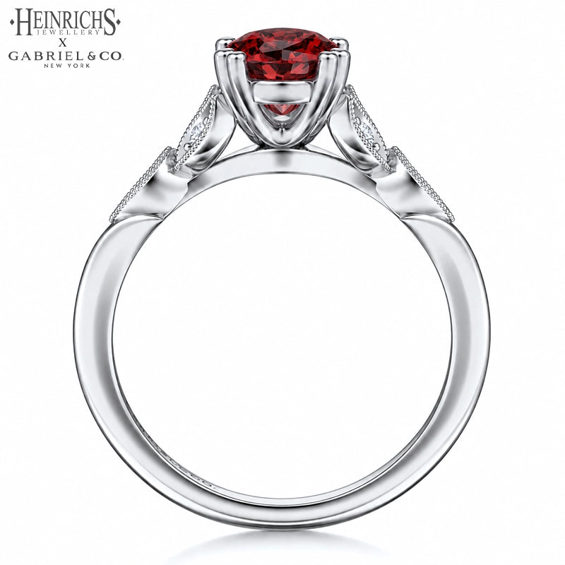 1.25ctr-2.50ctr Oval Cut Lab Grown Venetian Red Diamond Ring