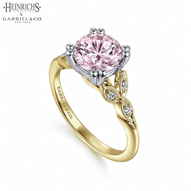 1.25ctr-2.50ctr Round Cut Lab Grown Pink Diamond Ring