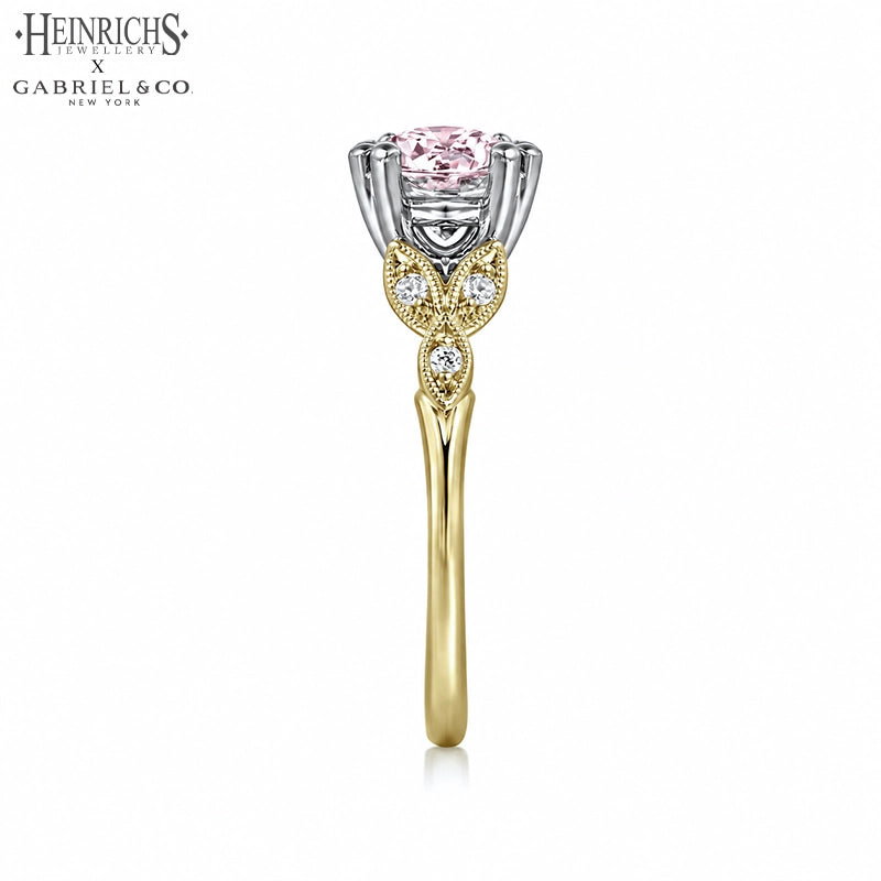 1.25ctr-2.50ctr Round Cut Lab Grown Pink Diamond Ring