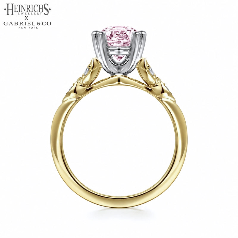 1.25ctr-2.50ctr Round Cut Lab Grown Pink Diamond Ring