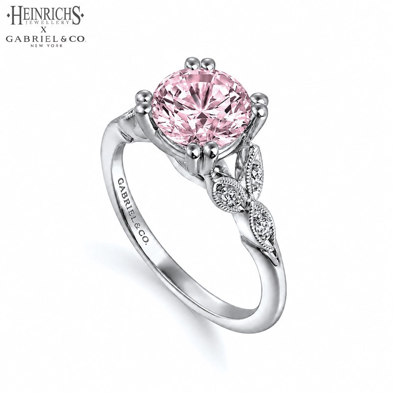 1.25ctr-2.50ctr Round Cut Lab Grown Pink Diamond Ring
